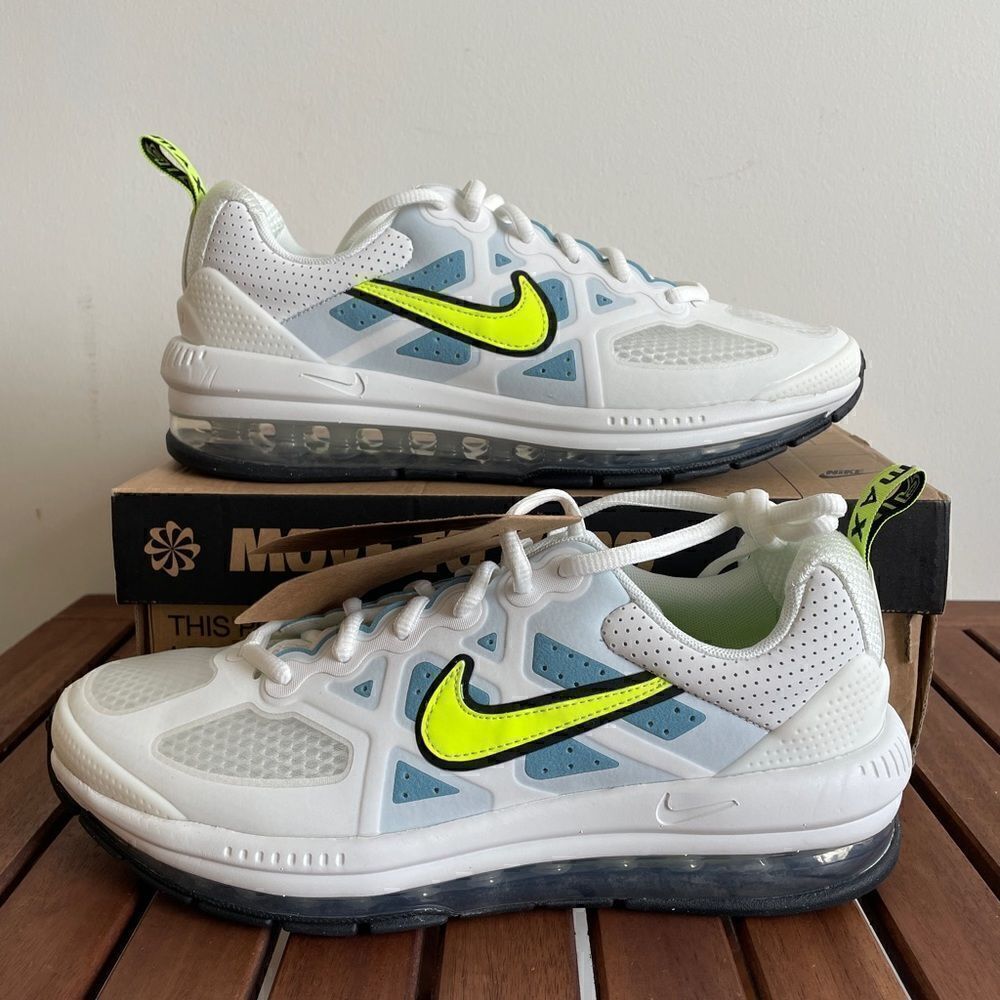 Nike Air Max Genome(GS) WHITE BLUE YELLOW Big Kid 7Y(CZ4652-101)